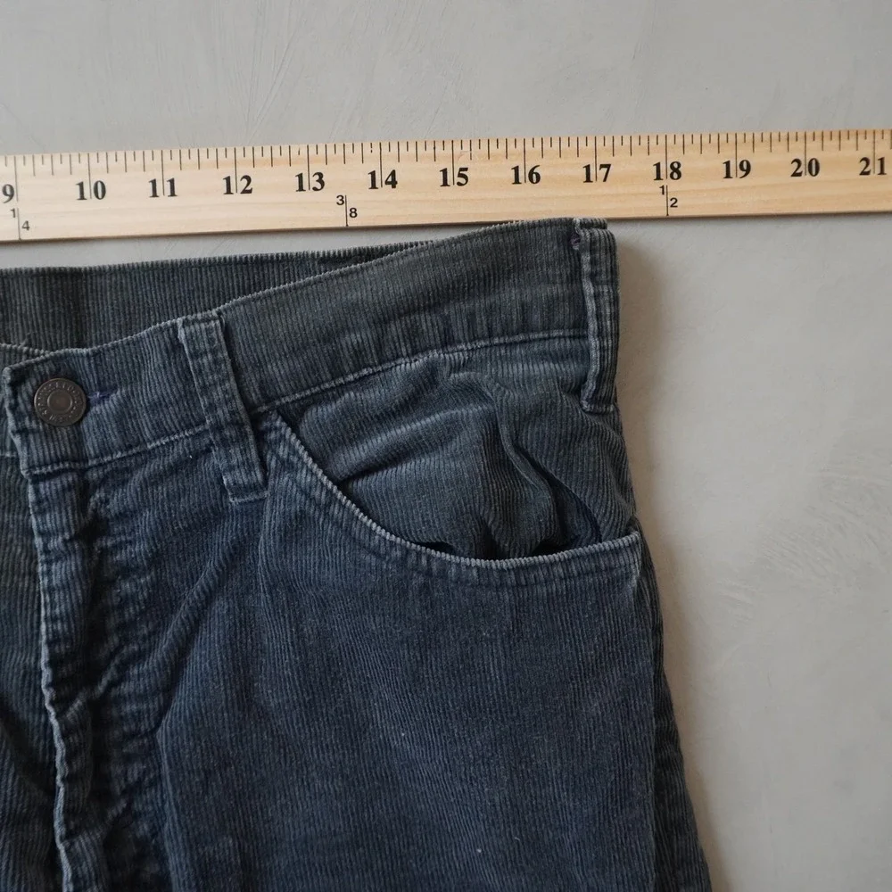 Vintage Levis Corduroy Pants 34x28 Mens 80s Grey White Tab Straight Leg Cord